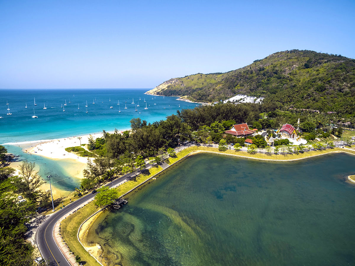 Nai Harn Beach and lake