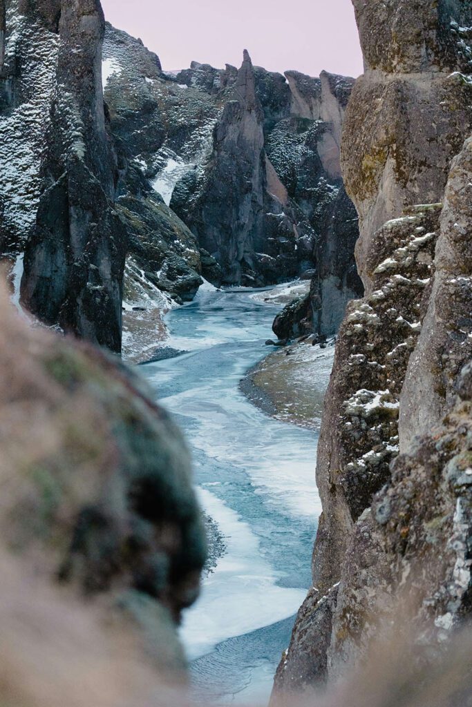 Le canyon au début de l'hiver