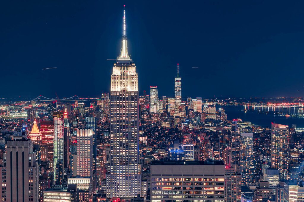 La vue de nuit sur Manhattan est stupéfiante.